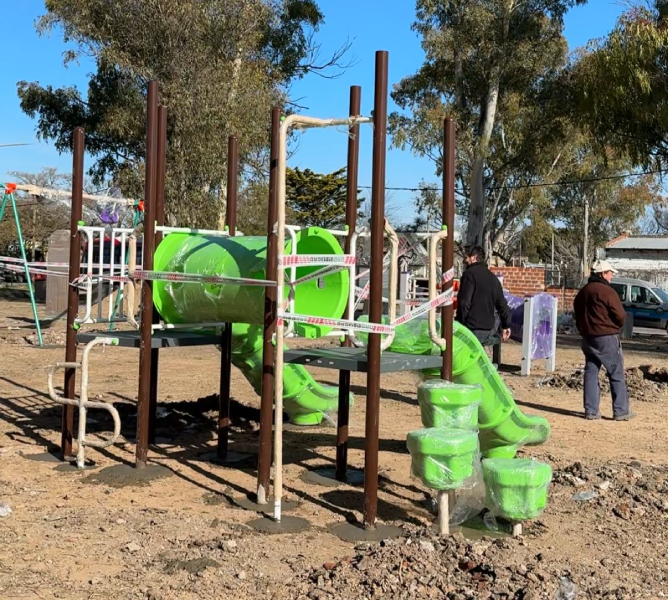 Avanzan las obras del nuevo Parque "Abuelas de Plaza de Mayo" en Villa Nueva